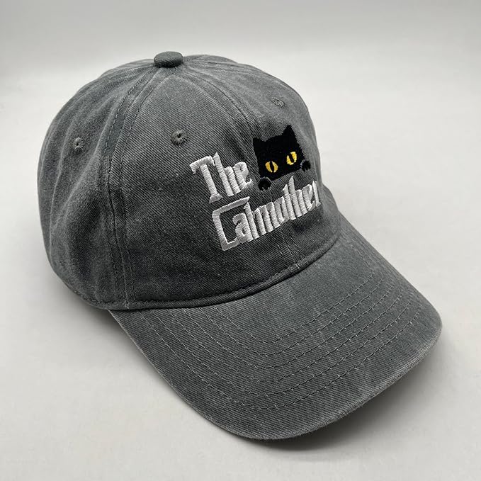 Black Cat Hat,Ragdoll Cat Embroidered Adjustable Cotton Baseball Cap for Men Women,Gifts for Cat Lovers