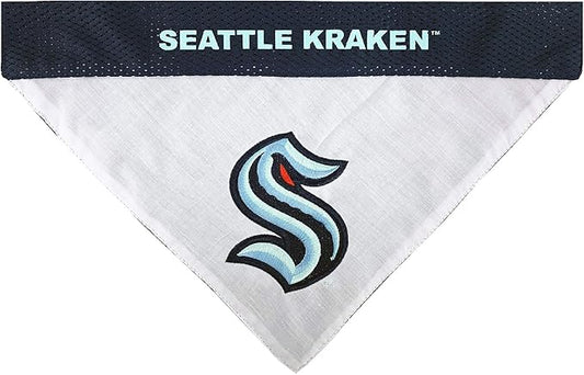 Pets First NHL Seattle Kraken Bandana for Dogs & Cats, Size Small/Medium. - Cute & Stylish Bandana! The Perfect Hockey Fan Scarf Bandana, Great for Birthdays Or Any Party!