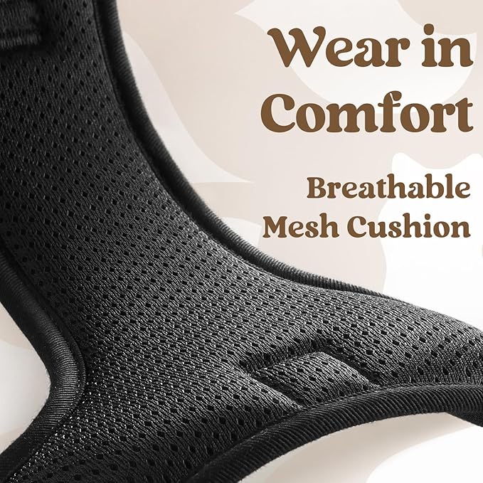 rabbitgoo Dog Harness for Large, No Pull Pet Harness with 3 Buckles, Adjustable Soft Padded Vest with Control Handle, Walking Reflective Pet Vest for Extra Large Dogs, Black, XL