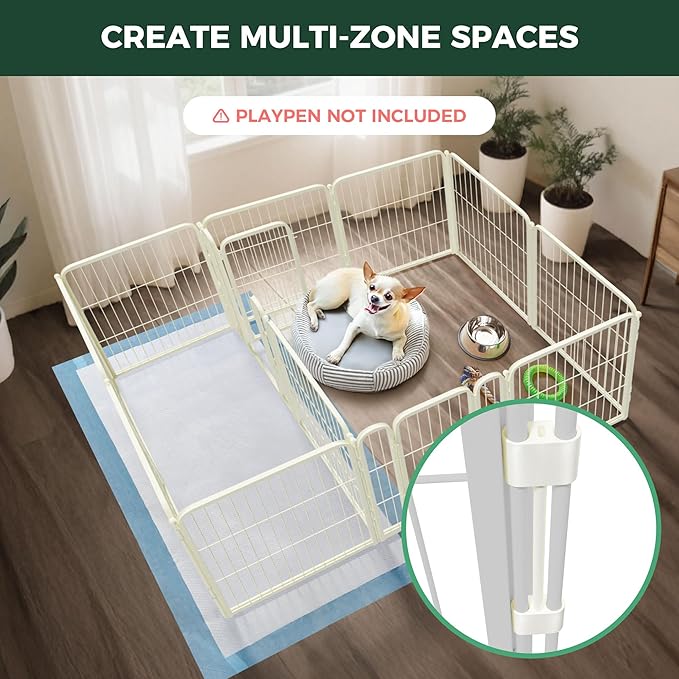 FXW Playpen Connector (Pack of 2), Playpen Accessories Only for FXW Dog Playpen, Designed for 24" Height FXW Homeplus/Rollick/Instant Playpen (Playpen Not Included), White│Patent Pending