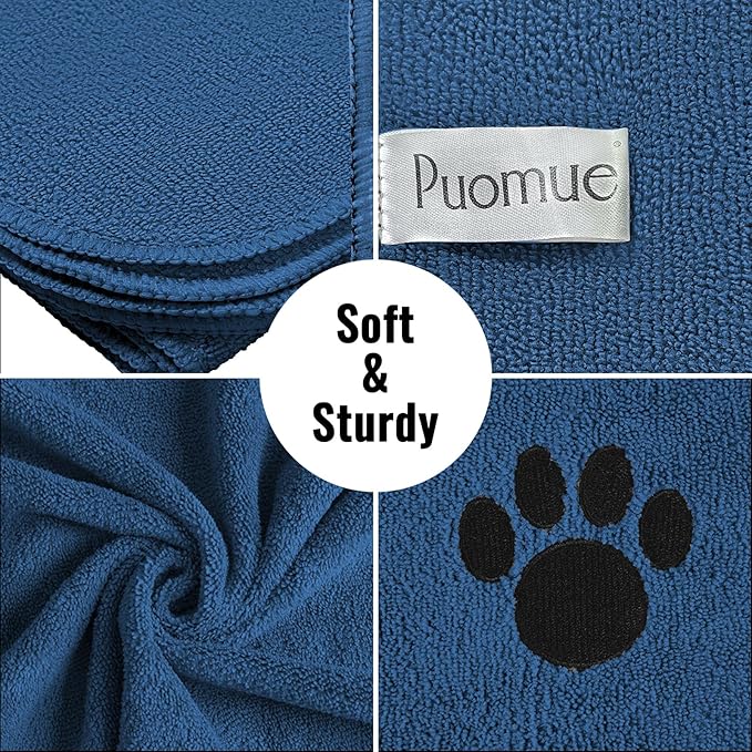 Microfiber Dog Towels for Drying Dogs, Super Absorbent and Soft Pet Grooming Towel, 40 Inch X 23.6 Inch, Perfect for Large, Medium or Small Dogs (Blue, 40"X23.6" - 1pack)