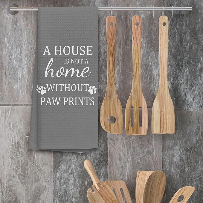 TNUW Dog Kitchen Towels, 16"24", Soft & Absorbent Kitchen Tea Towels, Dog Lovers Gifts (Grey 1)