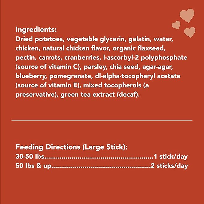 Get Naked Grain Free 1 Pouch 6.6 Oz Super Antioxidant Dental Chew Sticks, Large