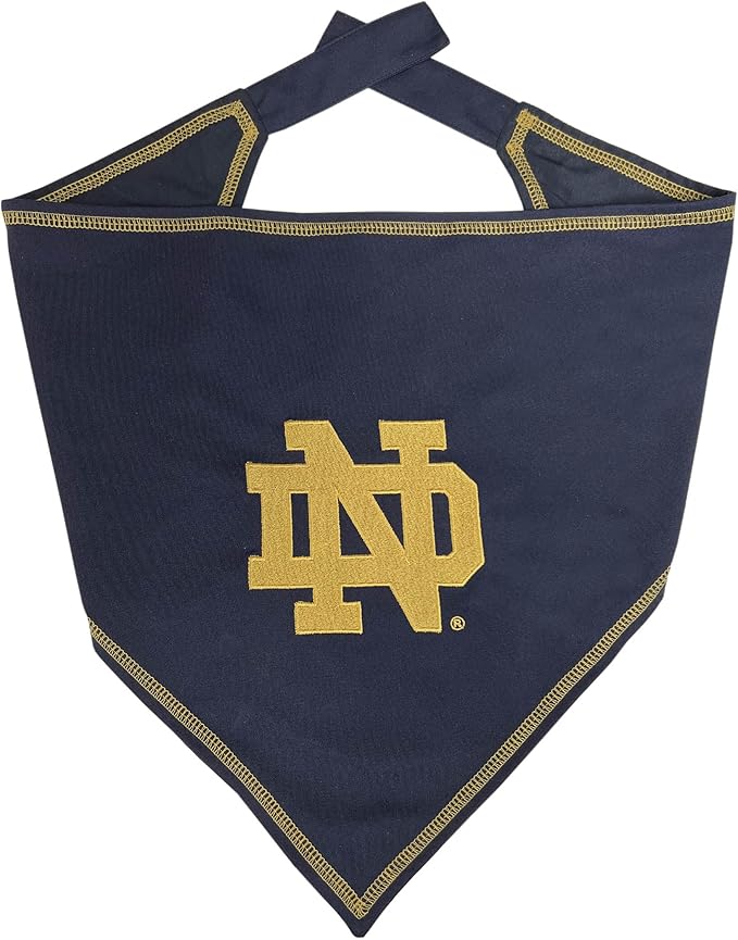 Pets First NCAA Notre Dame Tie Bandana, Large/x-Large. Dog Bandana Scarf Bib for Pet Cat Dog. The Ultimate Game-Day, Party Bandana (ND-3550-L-XL)