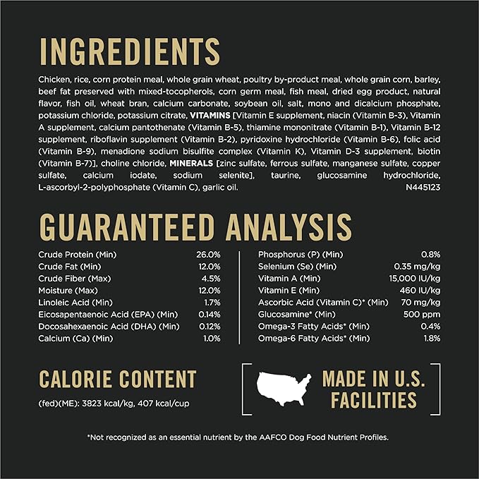 Purina Pro Plan High Protein, Digestive Health Large Breed Dog Food Dry, Chicken and Rice Formula - 34 lb. Bag