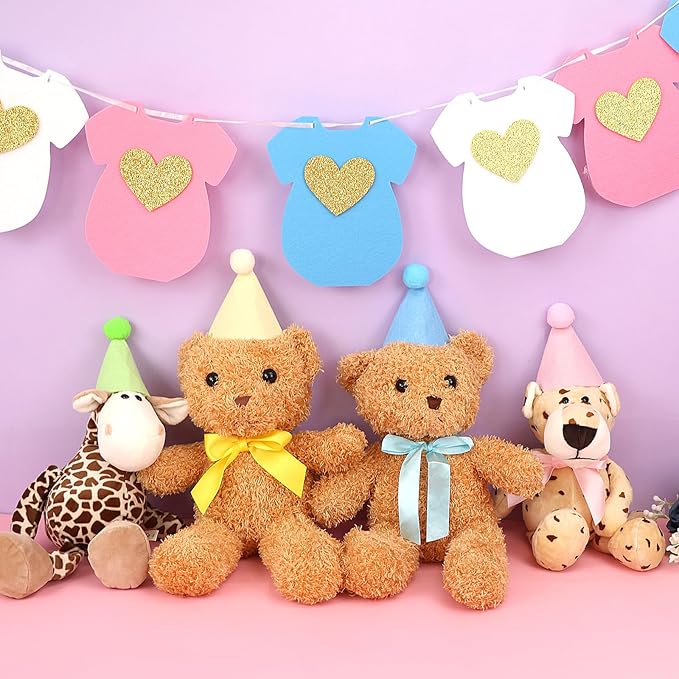 12pcs Mini Party Hats for Stuffed Animals, Macaron Hats Party for Dolls Dog Cat Rabbit Puppies Birthday Party Cone Hats Photo Prop