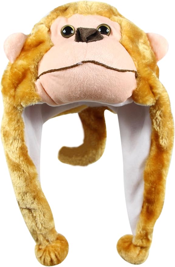 Plush Fun Animal Hats One Size Cap Polyester With Fleece Lining