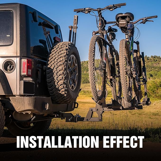 Trailer Receiver Hitch Riser & Extender Adapter, 2" Drop/Rise, Adjustable Lengths 5", 6", 8", 9", Solid Tube, 2-Inch Receiver, 7500 lbs Towing Capacity, Matte Black