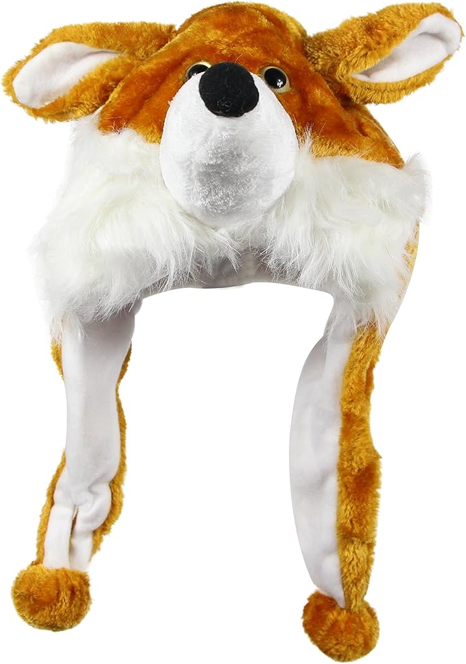 Plush Fun Animal Hats One Size Cap Polyester With Fleece Lining