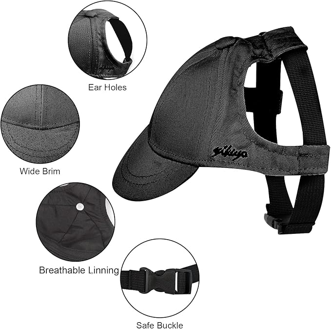 Dog Cap - Small, Pink, Geometric Pattern, Ear Holes, Adjustable Strap, All Season, Waterproof, UV Protection, Baseball Cap, Trucker Hat, Dog Hats for Small Dogs with Ear Holes