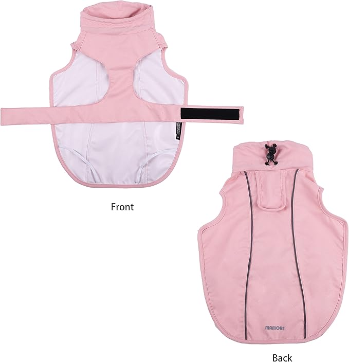 Adjustable Waterproof Dog Raincoat for Dogs,Lightweight Pet Rain Jacket Puppy Clothes with Reflective Strip for Small Medium Large Dogs (Pink, Medium)