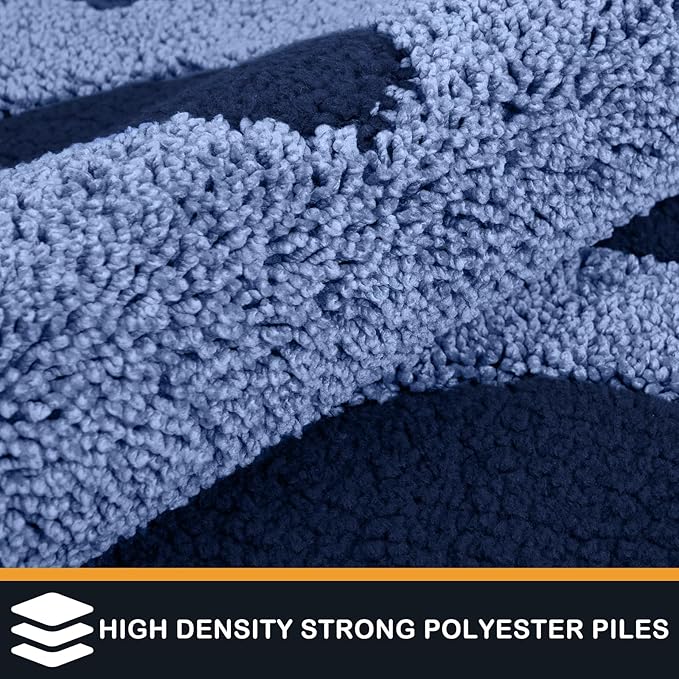 PURRUGS Dirt Trapping Door mat 32" x 47", Non-Skid/Slip Machine Washable Microfiber Entryway Rug, Dog Door Mat, Super Absorbent Welcome Mat for Muddy Wet Shoes and Paws, Light Blue