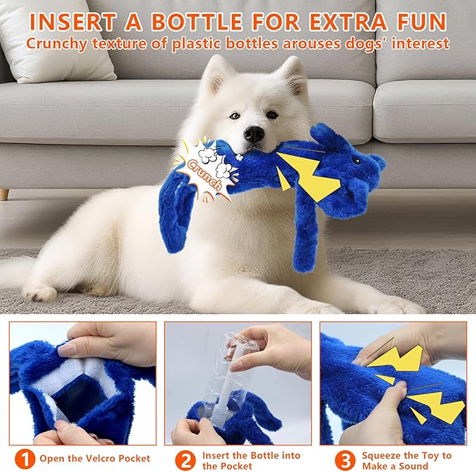 3 Pack No Stuffing Dog Toys,Dog Squeaky Toy to Keep Them Busy Interactive Dogs Toy for Boredom, Puppy Toys for Small, Medium, and Large Breed