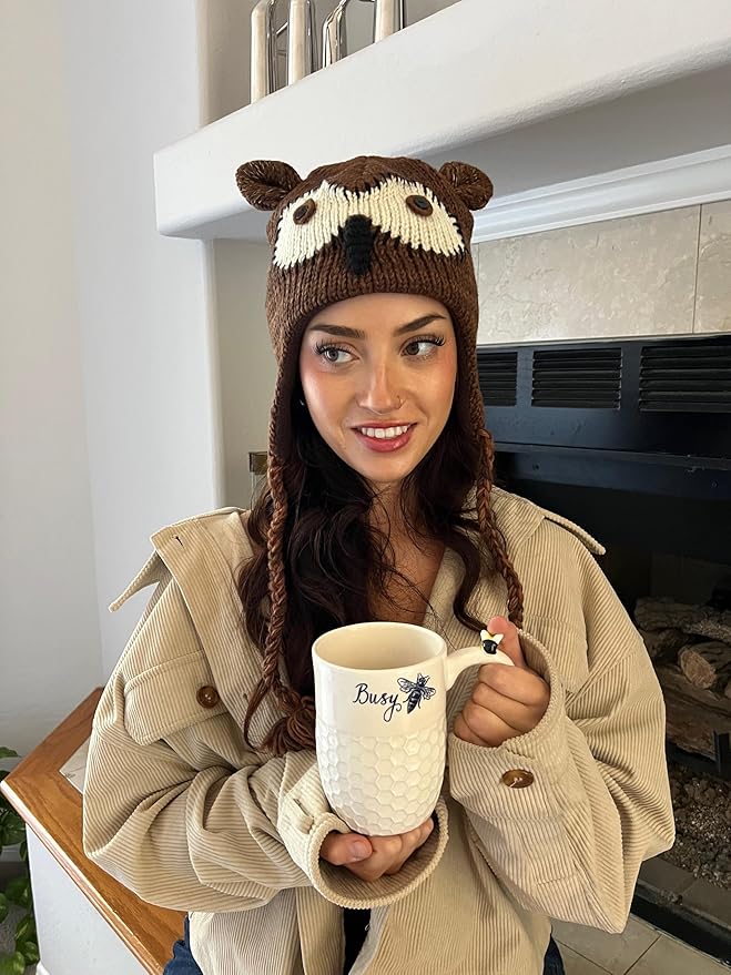 Humble Hilo Hand-Knitted Wool Animal Beanie - Easy Halloween Costume Hat for Anyone, Cute Winter Beanie Hats