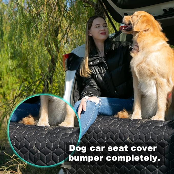SUV Cargo Liner for Dogs,100% Waterproof Pet Trunk Car Seat Cover Mat with Bumper Flap Protector,Dog Protect Auto Carpet, Heavy Durable Pet Car Seat Protector for SUV CRV RAV4 Q5 CX5