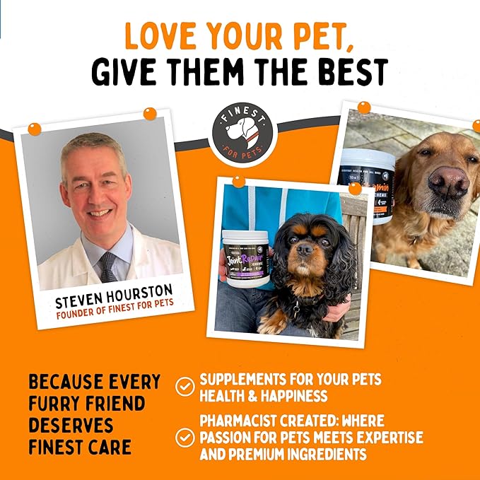 Rejenease Liquid Glucosamine for Dogs with Chondroitin, MSM & Hyaluronic Acid – Finest For Pets Hip & Joint Supplement for Dog Joint Support, Mobility, Stiffness & Pain Relief (32 oz, Made in USA)