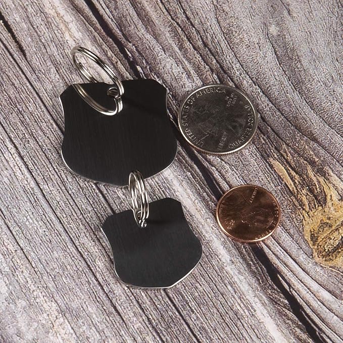 Stainless Steel Pet ID Tags - Engraved Personalized Dog Tags, Cat Tags Front & Back up to 8 Lines of Text – Bone, Round, Heart, Flower, Badge, House, Star, Rectangle, Bow Tie