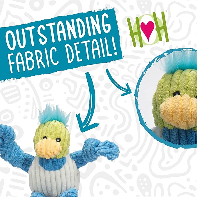 HuggleHounds Knottie Plush Dog Toy - Dog Stuffed Animal Toy, Squeaky Puppy Toys, For Small & Medium Dogs, Durable Plush to Keep Them Busy - Wee Knotties Variety Pack (6 Count)