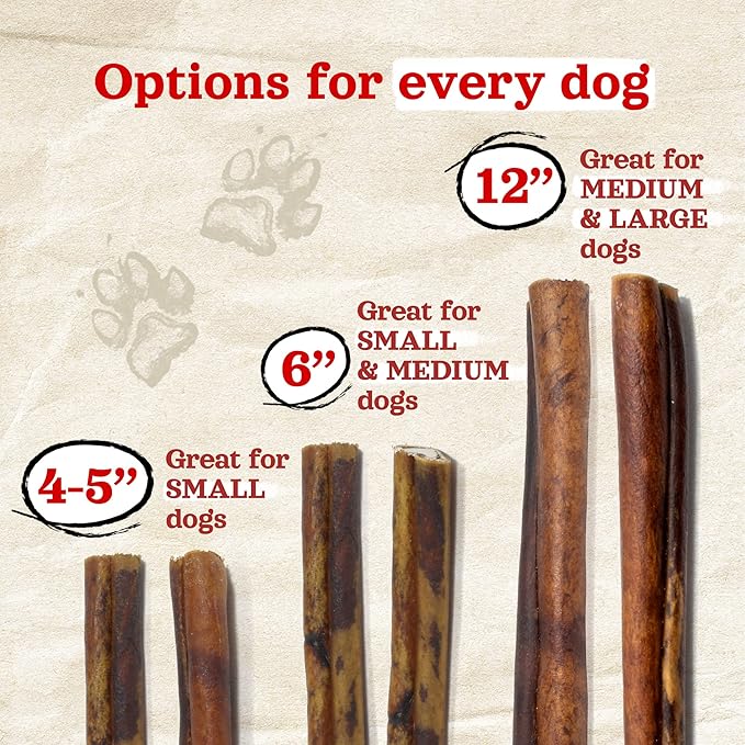Natural Farm Bully Sticks Stuffed Collagen Sticks for Dogs (12 Inch, 12-Pack), Rawhide-Free Collagen Sticks, Natural Dog Chews, Long Lasting, Small, Medium and Large Dogs, Great Rawhide Alternative