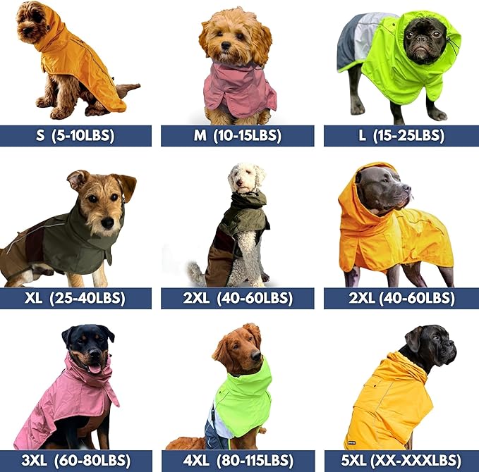 Spark Paws Dog Raincoat, Waterproof Windproof Rain Jacket, for Small Medium Large Extra Large Dogs, Reflective Breathable Full-Body Coverage Dry Suit - Pink Lilac Purple - XL