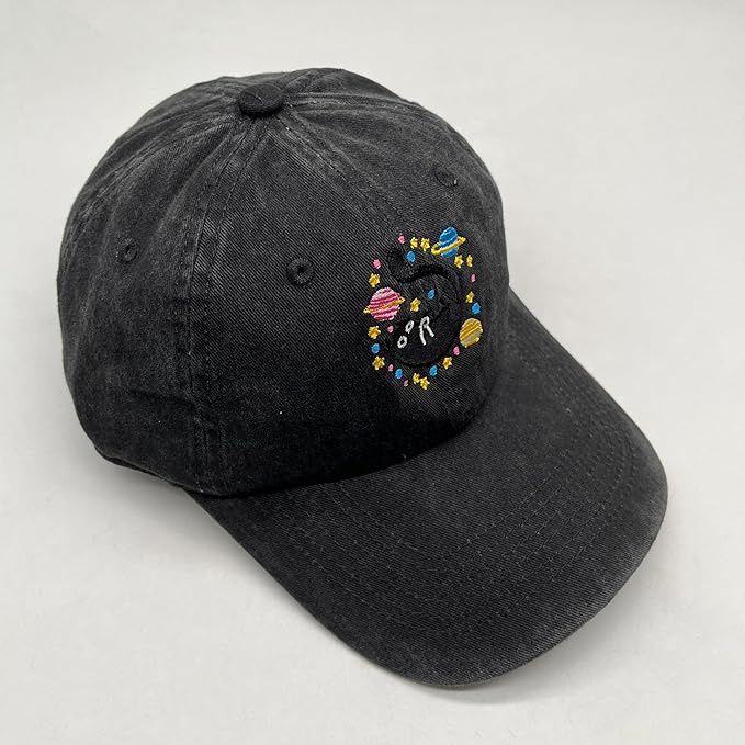 Black Cat Hat,Ragdoll Cat Embroidered Adjustable Cotton Baseball Cap for Men Women,Gifts for Cat Lovers