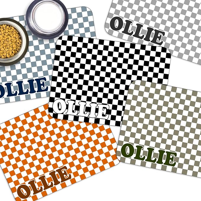 Personalized Dog Cat Food Mat Non-Slip Custom Dog Feed Placemat Water Absorbent Customized PU Mats for Pet Food and Water-Style7