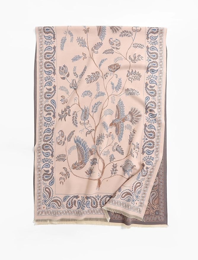 Jeelow Womens Pashmina Shawl Wrap Scarf - Elegant Dressy Evening Poncho Cape for Formal and Wedding Outfits