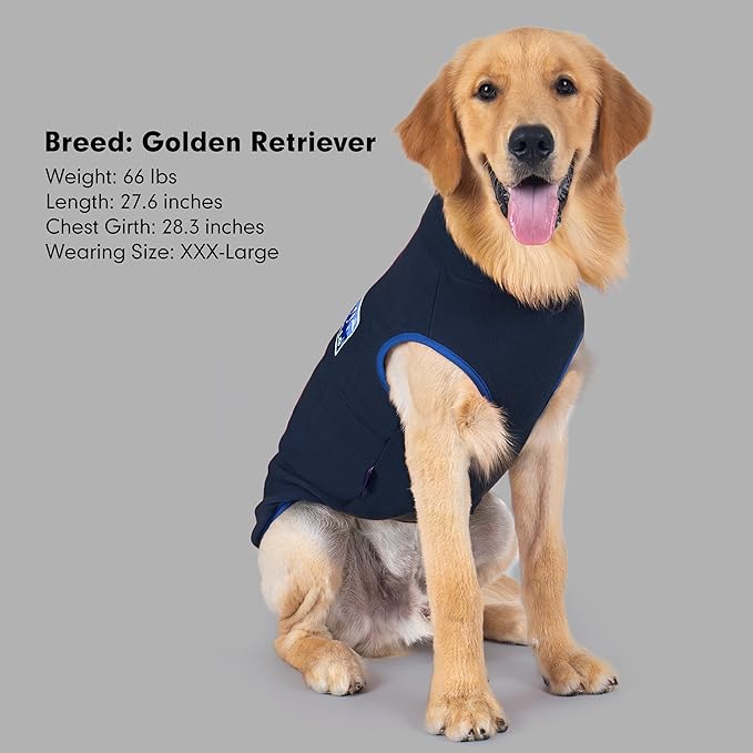 cyeollo Fleece Dog Sweater, Turtleneck Stretchy Sweatshirt Pullover Fleece Jacket Warm Winter Fall Dog Clothes for Medium Dogs Boy Pet Apparel, Navy Blue XL