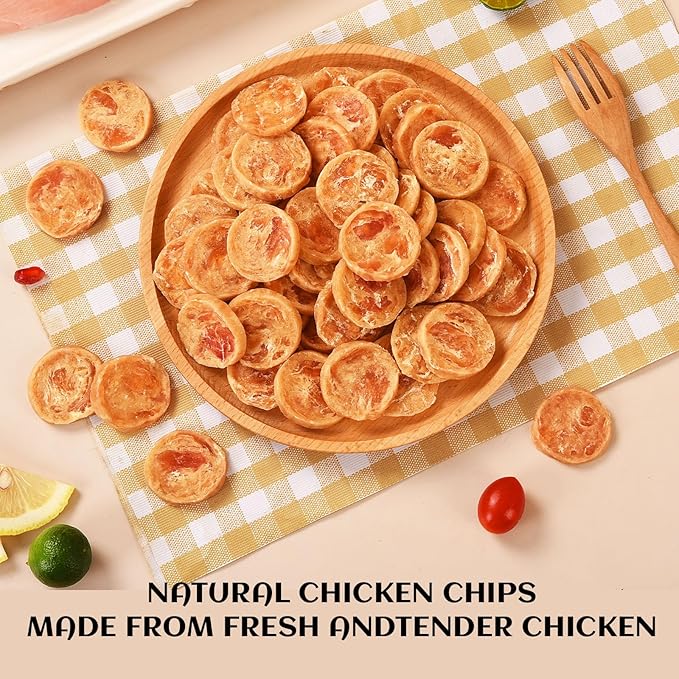 ASMPET Dog Treats, Chicken Chips Grain Free Chewy Dog Snacks for Training Rewards