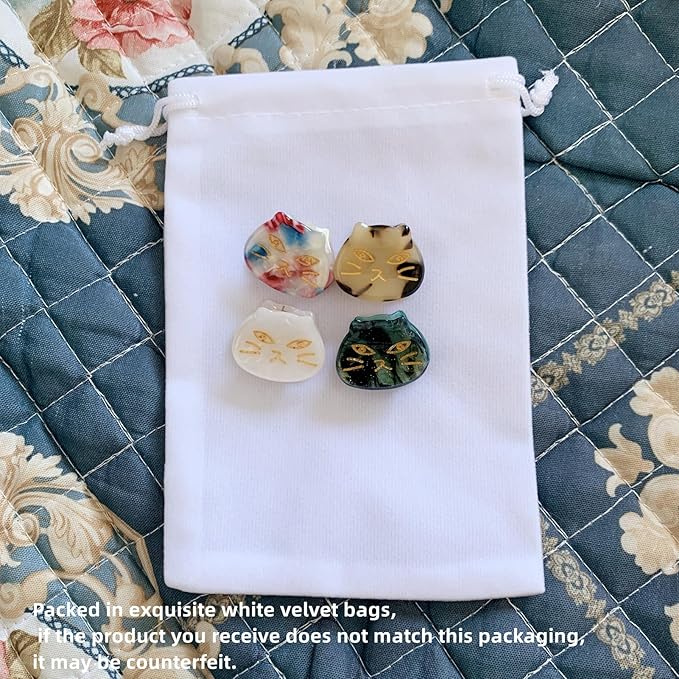 Cute Cat Hair Clips for Women - Mini Hair Clips and Claw Girl Side Clips (4pcs)