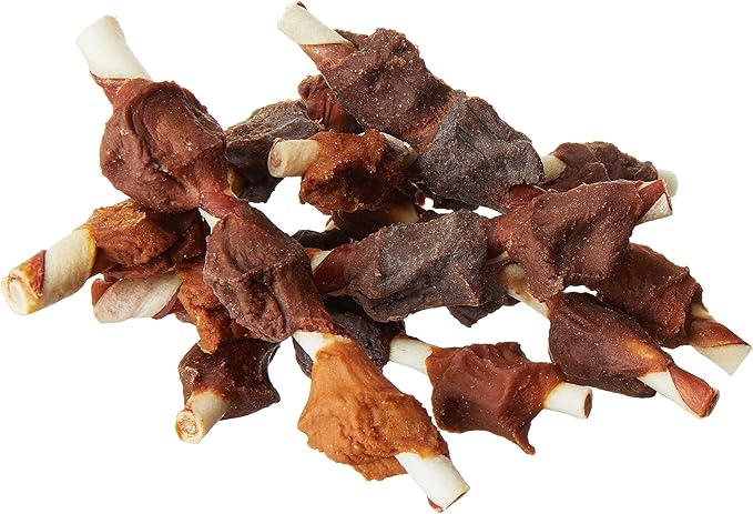 Amazon Brand - Wonder Bound Triple Flavor Chicken Rawhide Kabobs for Dogs, 12 oz., Pack of 18