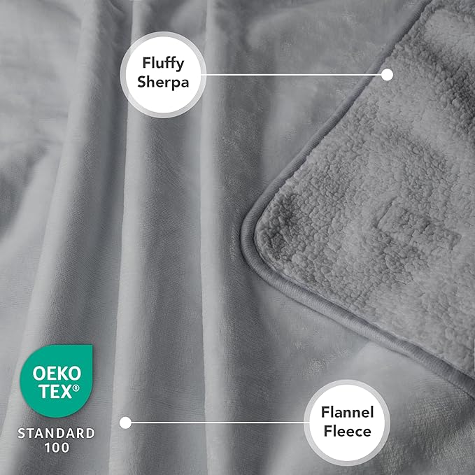 PetAmi Waterproof Dog Blanket for Extra Large Dogs, Reversible Soft Dog Crate Cover, Queen 90x90 Light Gray