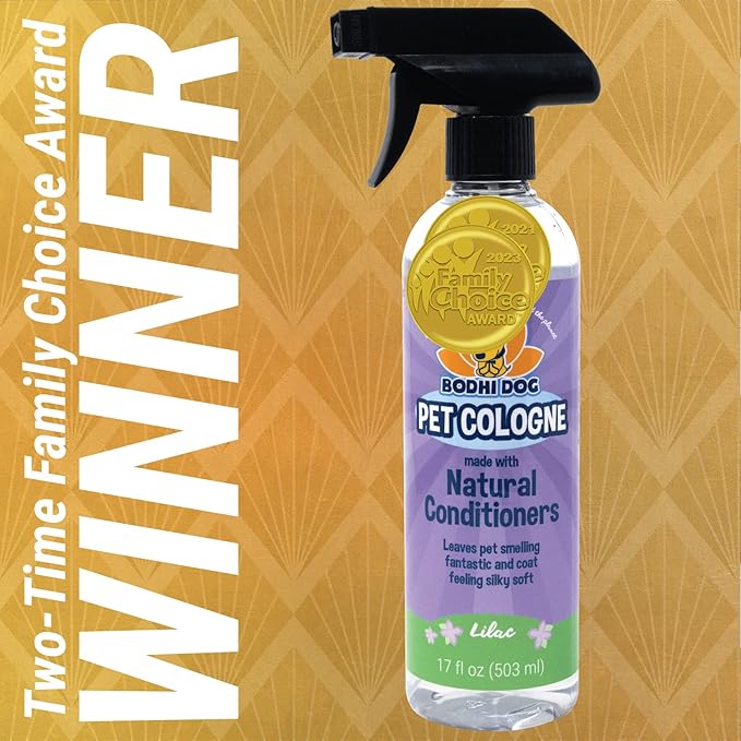 Bodhi Dog Premium Dog Cologne - Deodorizing Dog Perfume & Conditioner for Dogs & Cats - Natural Long Lasting Spray - Keeps Pets Fresh All Day - Gentle & Safe Formula, Made in USA (Lilac 17 Fl Oz)