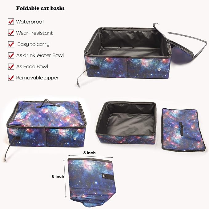 Mispace Portable Twin Compartment Show House Cat Cage/Condo - Easy to Fold & Carry Kennel - Comfy Puppy Home & Dog Travel Crate with Portable Carry Bag/Two Hammocks/Mats and Collapsible Litter Box