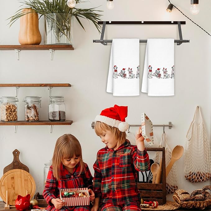 Dalmatian Christmas Kitchen Towels, Dalmatian Gifts for Women Men Dog Lover Pet Lovers, Rottweiler Kitchen Decorative Towels, Rottweiler Decor, Dog Kitchen Towels 16x24 in