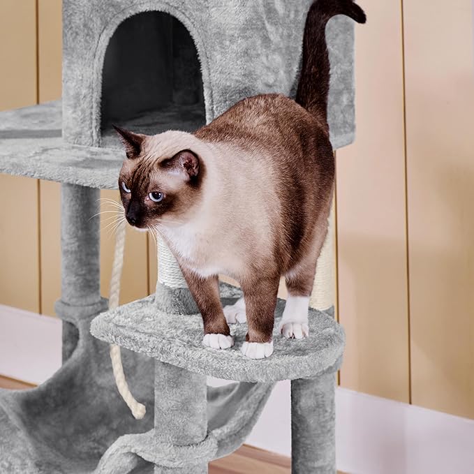 Yaheetech 59 inches Multi-Level Cat Tree Tower Condo Furniture w/Scratching Posts, Stand House Activity Center for Indoor Cats, Kitten, Pet