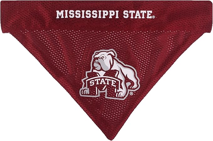 Pets First Collegiate Pet Accessories, Reversible Bandana, Mississippi State Bulldogs, Large/X-Large