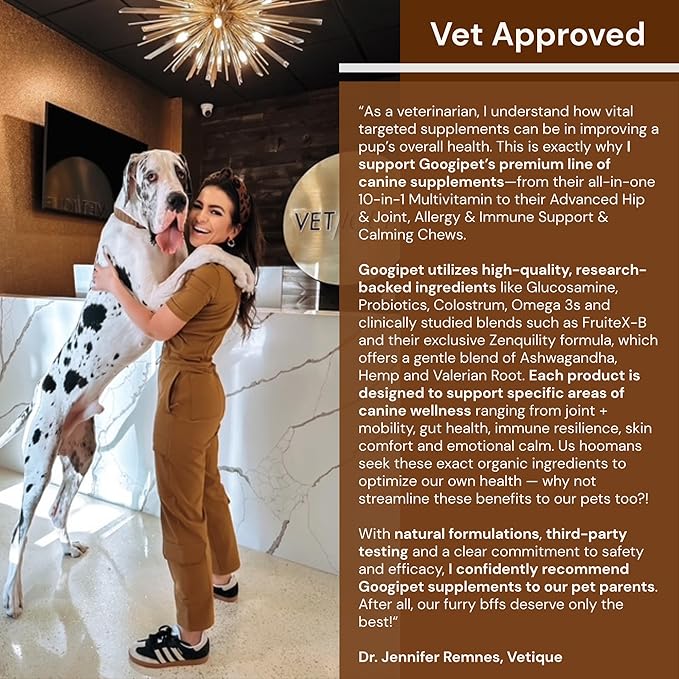 Googipet Probiotics for Dogs Digestive Health - Prebiotics and Probiotics Chews for Dogs Gut Health + Digestive Enzymes - Dog Probiotics for Yeast Itchy Skin Itchy Ears w/Papaya, Pumpkin, & Fiber