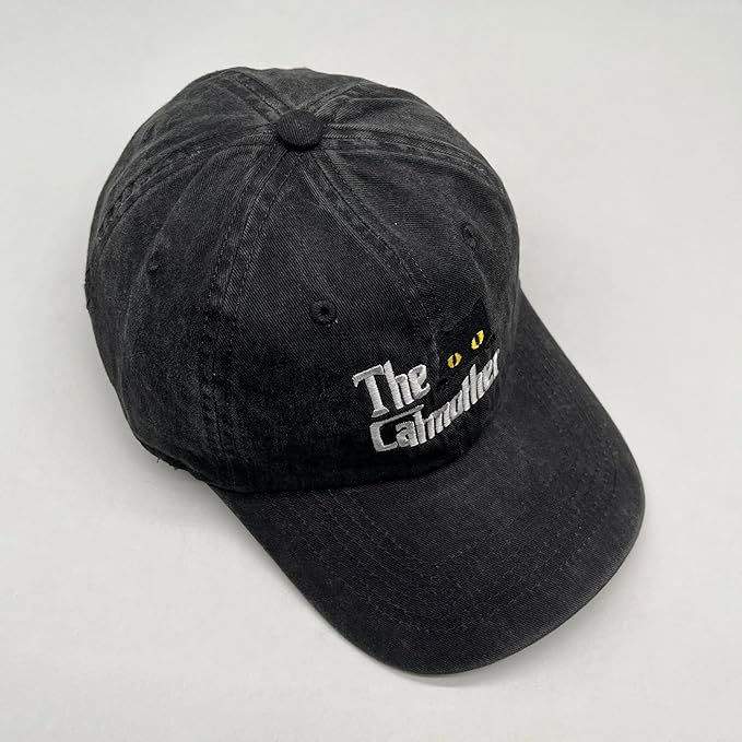 Black Cat Hat,Ragdoll Cat Embroidered Adjustable Cotton Baseball Cap for Men Women,Gifts for Cat Lovers