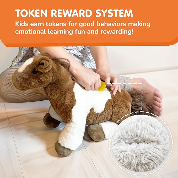 Haylo The Horse – Emotion Recognition Plush + Storybook & Token – Helps Kids Understand Happiness, Sadness, Anger & Anxiety – Emotional Learning Toy – 10”