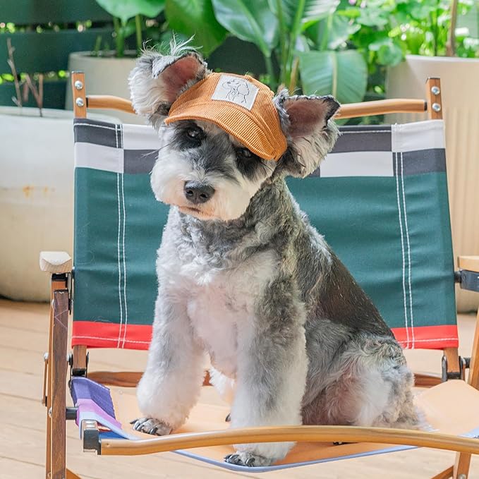 Pet Dog Baseball Cap, Cat Hat, Cat Dog Sun Cap with Ear Holes, Adjustable Puppy Outdoor Sun Hat (Brown, Large)