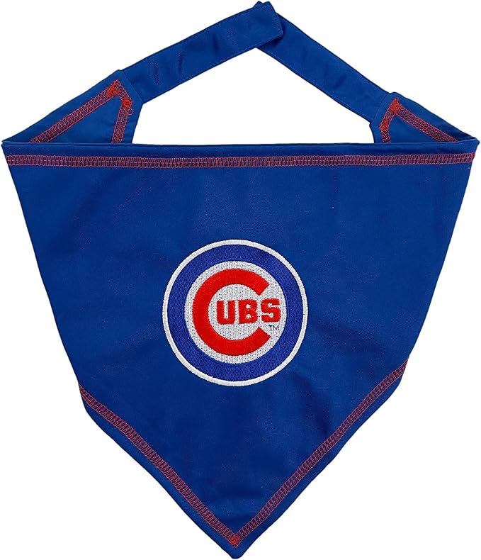 Pets First MLB Chicago Cubs TIE Bandana, Small/Medium. Dog Bandana Scarf Bib for Pet Cat Dog. The Ultimate Game-Day, Party Bandanna, Birthday Event