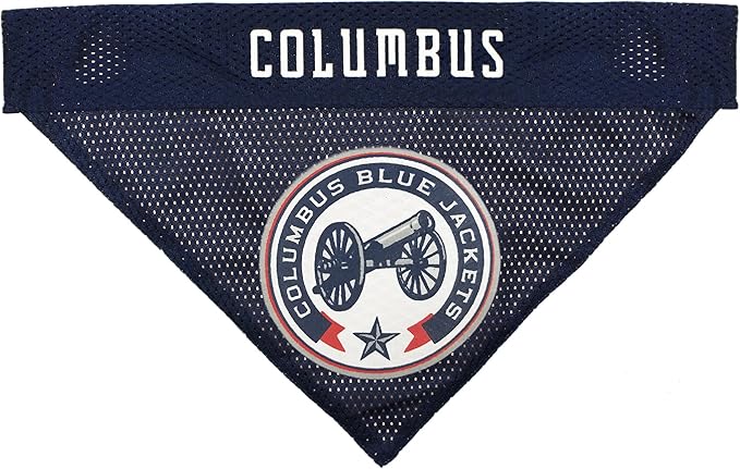 NHL Columbus Blue Jackets Bandana for Dogs & Cats, Large/X-Large. - Cute & Stylish Bandana! The Perfect Hockey Fan Scarf Bandana, Great for Birthdays Or Any Party!