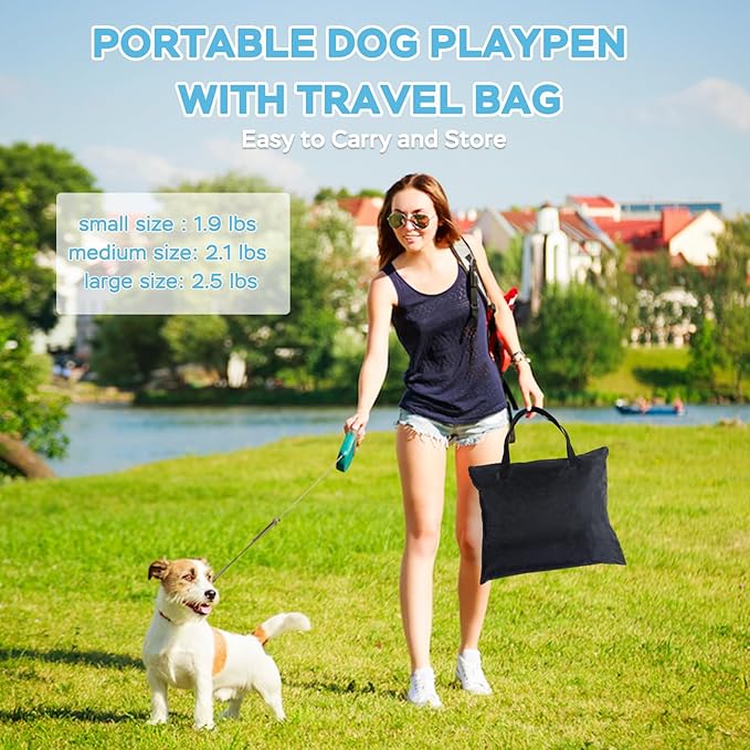 Portable Pet Playpen Cat Cages Indoor， 27.6" L x 21.7" W x 17.7" Collapsible Dog Crates Made of 600D Oxford Material Tent Kennel Playpen for Dogs Cat and Rabbit Travel Dog Playpen Indoor(S, Blue)