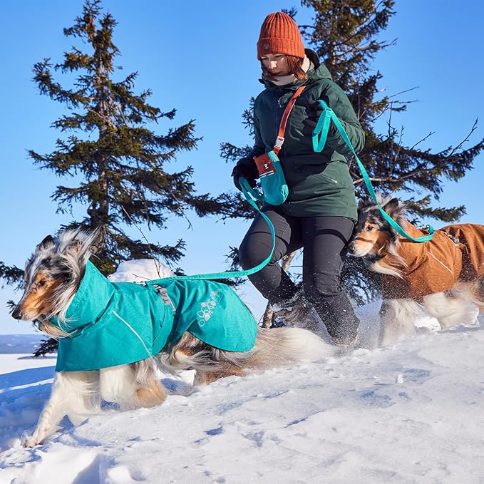 Hurtta Monsoon Coat II ECO, Wet Weather Dog Raincoat Coat, Peacock, 24 in