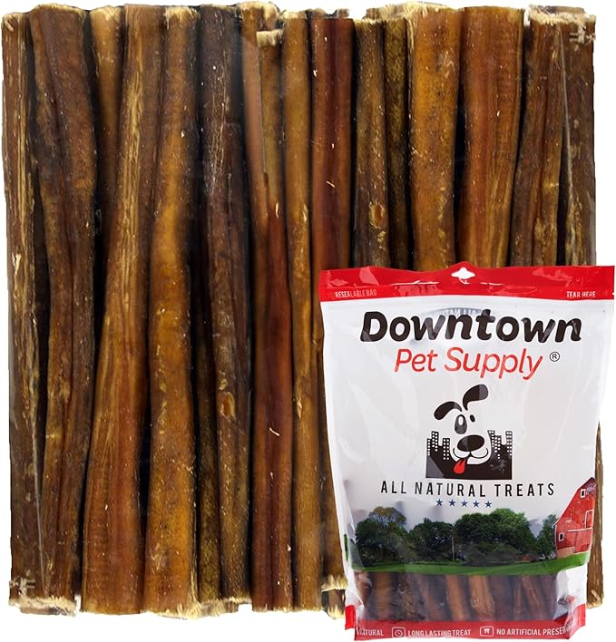Downtown Pet Supply Bully Sticks for Dogs, Junior Size (6", 40-Pack) Rawhide Free Dog Chews Long Lasting Non-Splintering Pizzle Sticks - Low Odor Bully Sticks for Small Dogs
