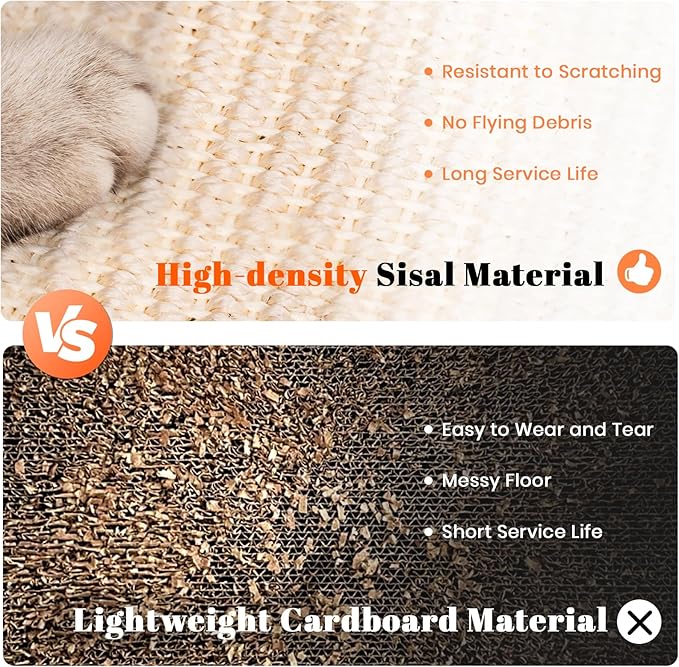 Cat Scratcher, Cat Natural Sisal Scratching Pad, Kitten Interactive Toy with Ball Track Spring Ball for Chasing Hunting Mental Physical Exercise Puzzle