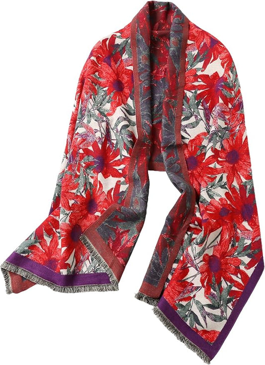 Jeelow Womens Pashmina Shawl Wrap Scarf - Elegant Dressy Evening Poncho Cape for Formal and Wedding Outfits