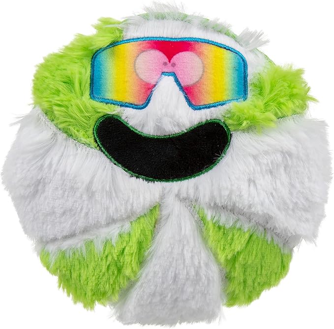 goDog Holiday Collection Mixed Materials TPE-Plush Cool Mint Squeaky Dog Toy, Chew Guard Technology - Green/White, One Size