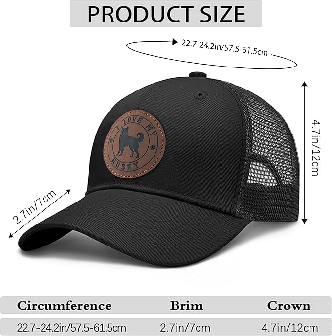 Dog Leather Patch Trucker Hat Gift - Adjustable Baseball Caps Dog Mesh Snapback Cap, Plastics Snapback Trucker Hats